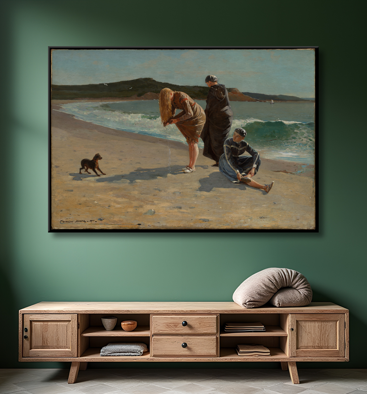 Reproduction Eagle Head, Manchester, Massachusetts (marée haute) de Winslow Homer avec decor