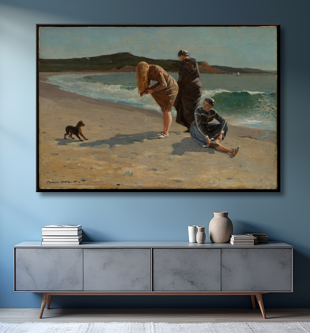 Reproduction Eagle Head, Manchester, Massachusetts (marée haute) de Winslow Homer avec decor