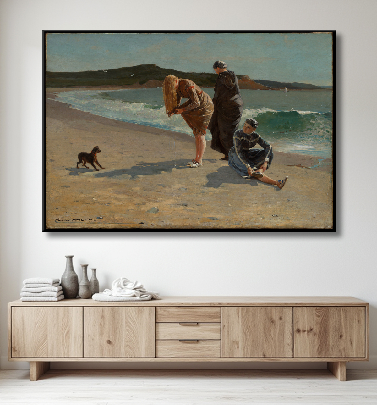 Reproduction Eagle Head, Manchester, Massachusetts (marée haute) de Winslow Homer avec decor