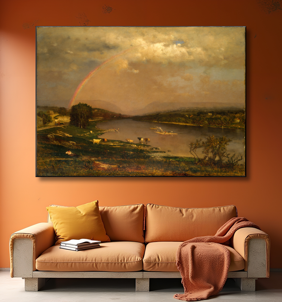 Reproduction Écart d'eau du Delaware de George Inness avec decor