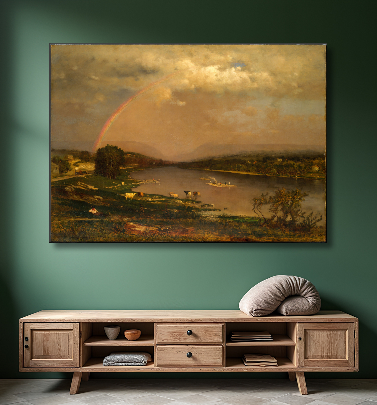 Reproduction Écart d'eau du Delaware de George Inness avec decor