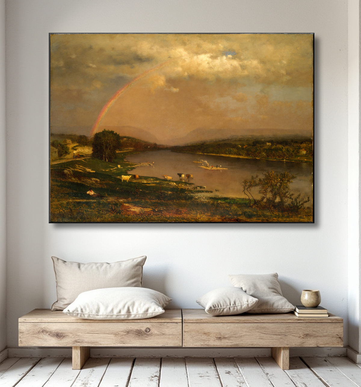 Reproduction Écart d'eau du Delaware de George Inness avec decor