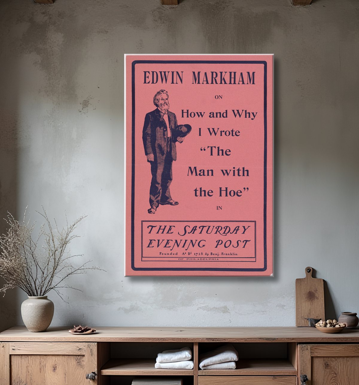 Reproduction Edwin Markham de Unidentified Artist avec decor