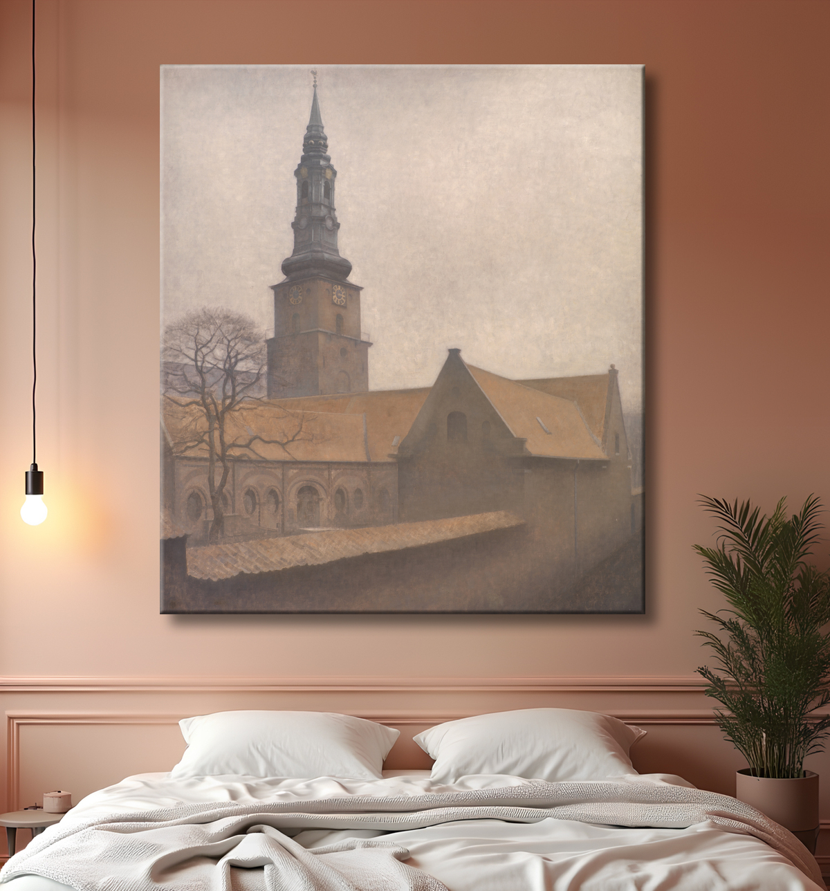 Reproduction Église Saint-Pierre, Copenhague de Hammershøi, Vilhelm avec decor