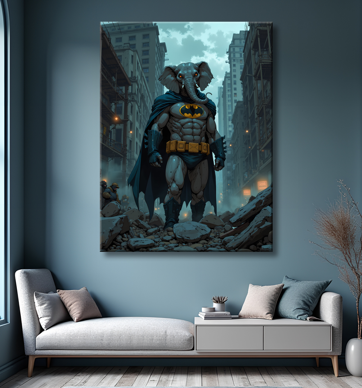 Tableau éléphant super-héros | Décoration originale et expressive avec decor
