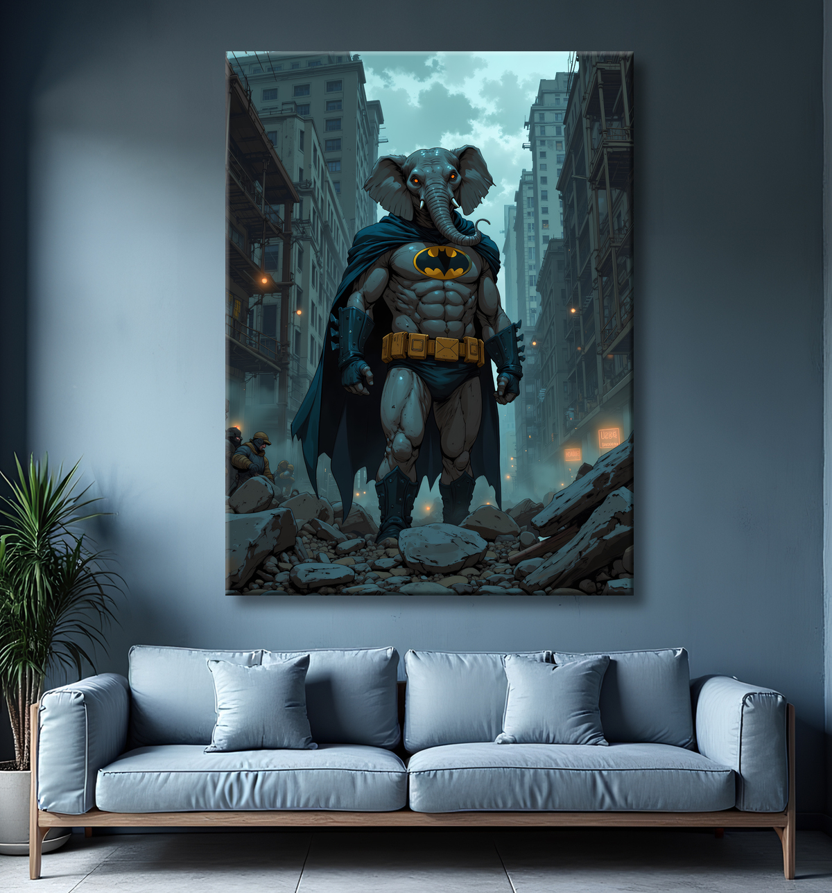 Tableau éléphant super-héros | Décoration originale et expressive avec decor