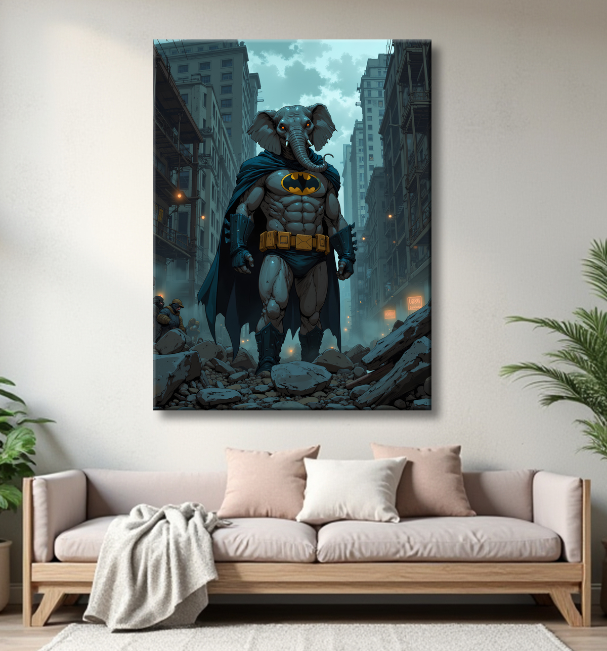 Tableau éléphant super-héros | Décoration originale et expressive avec decor