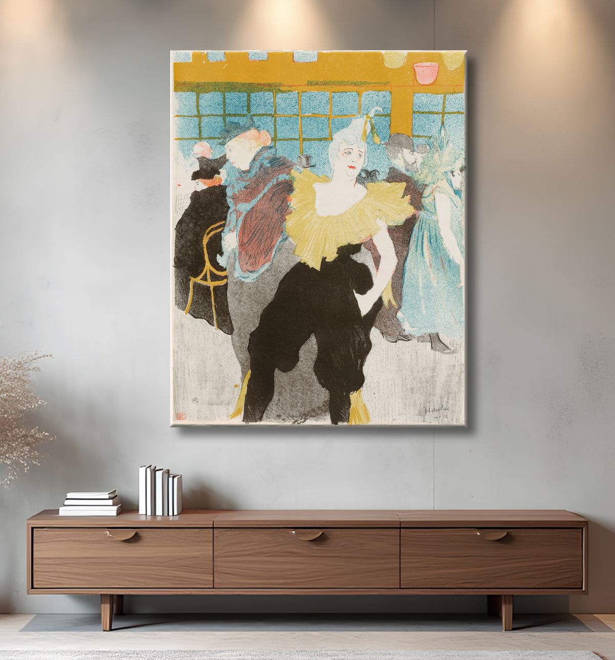 Reproduction Elles: The Clownesse de Henri de Toulouse-Lautrec avec decor