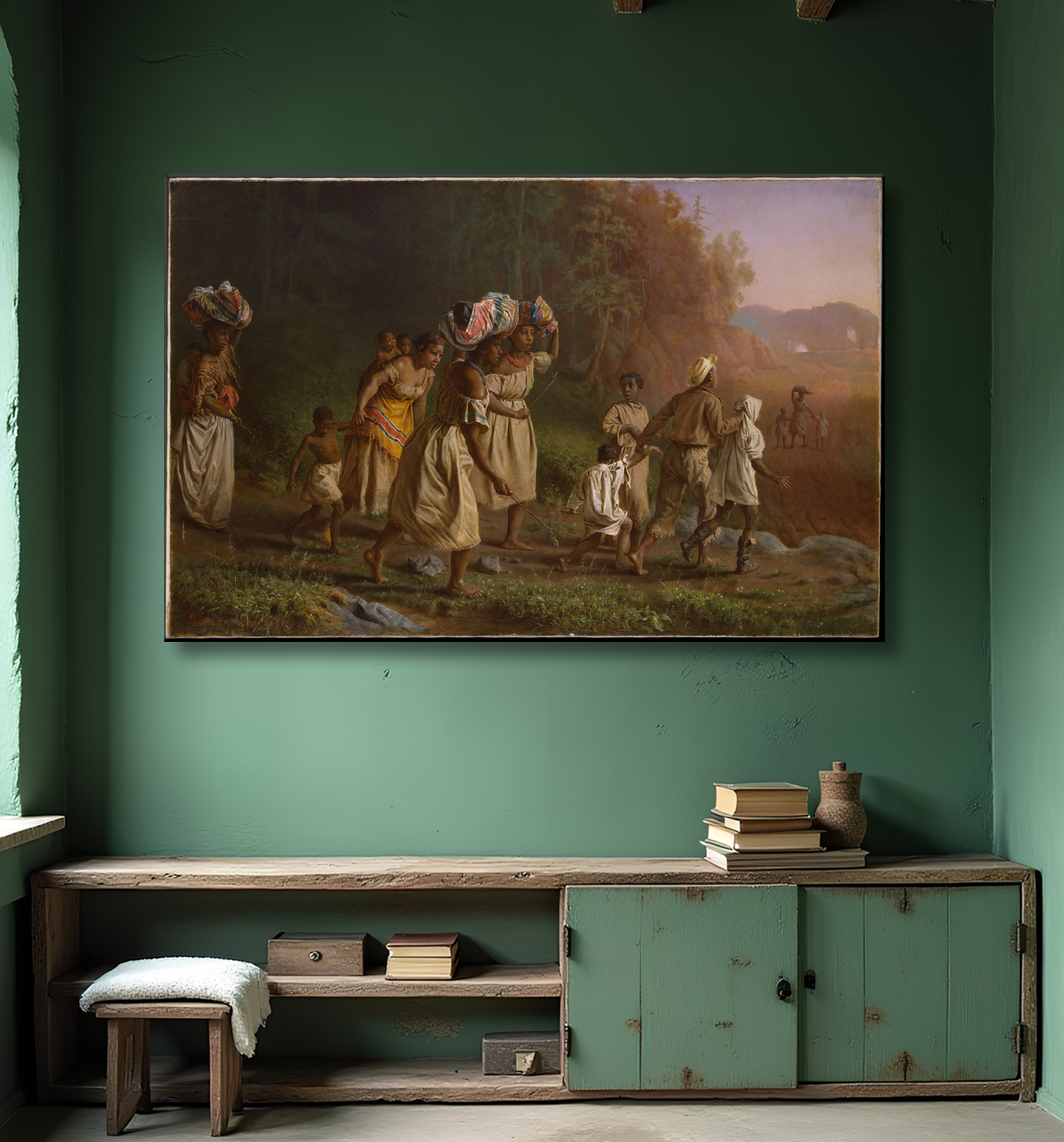 Reproduction En route pour la liberté de Theodor Kaufmann avec decor