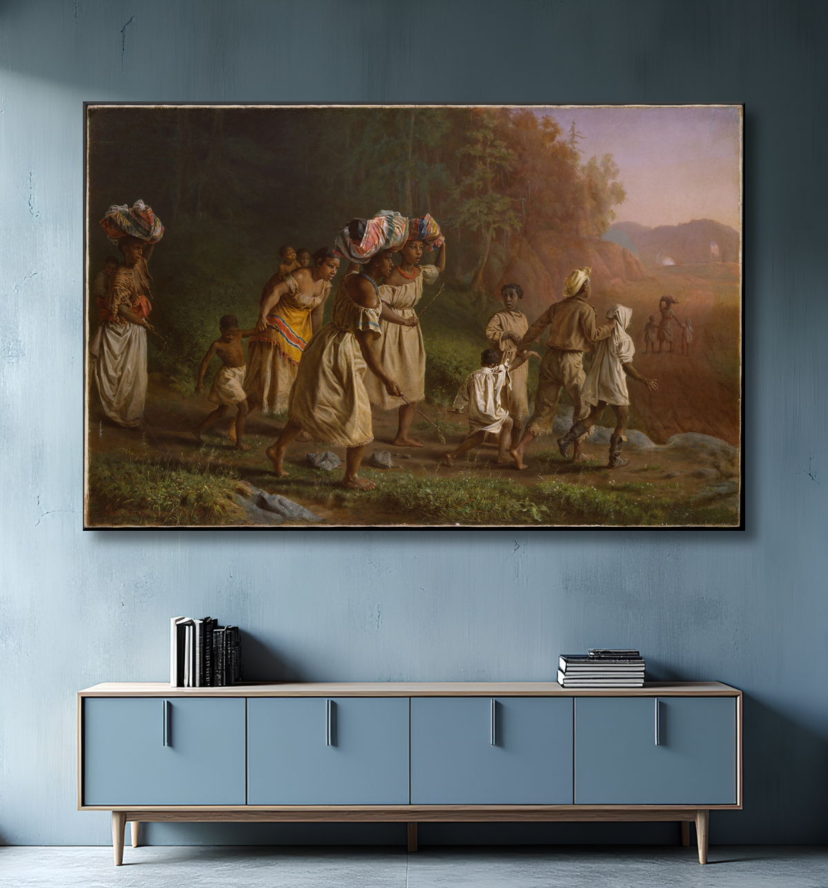 Reproduction En route pour la liberté de Theodor Kaufmann avec decor