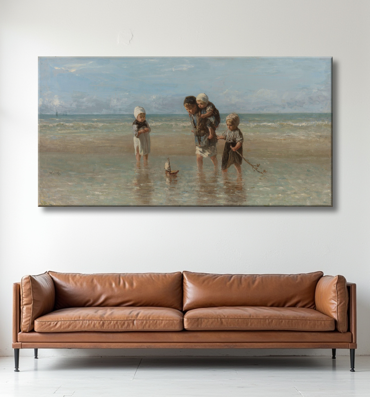 Reproduction Enfants de la mer de Jozef Israëls avec decor