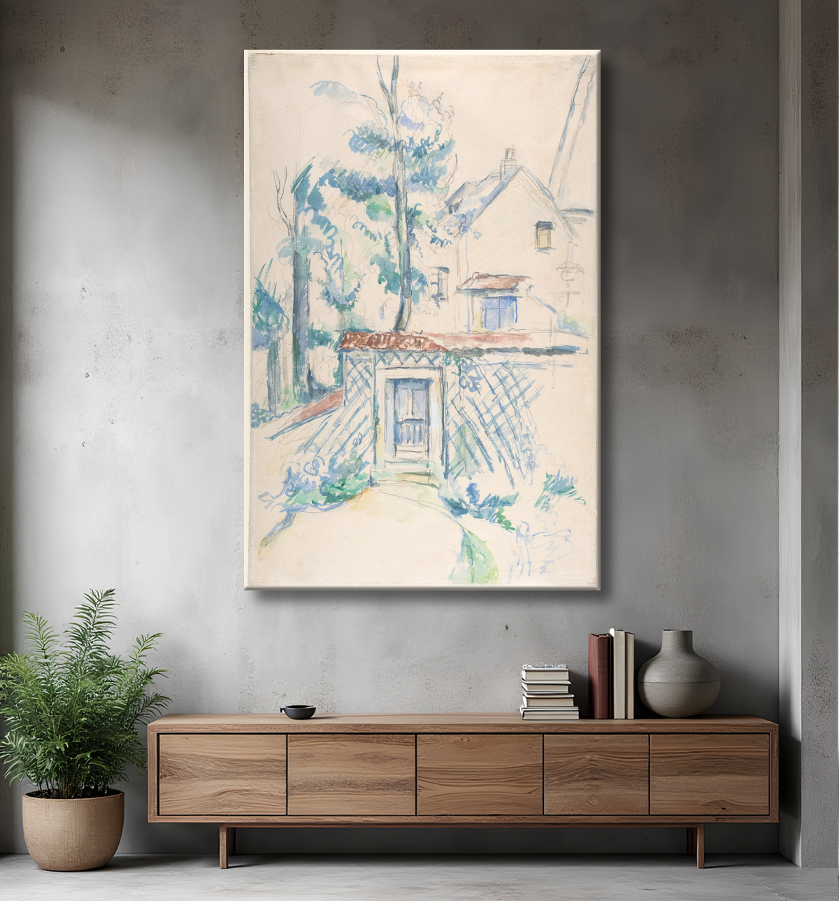 Reproduction Entrée d'un jardin de Paul Cézanne avec decor