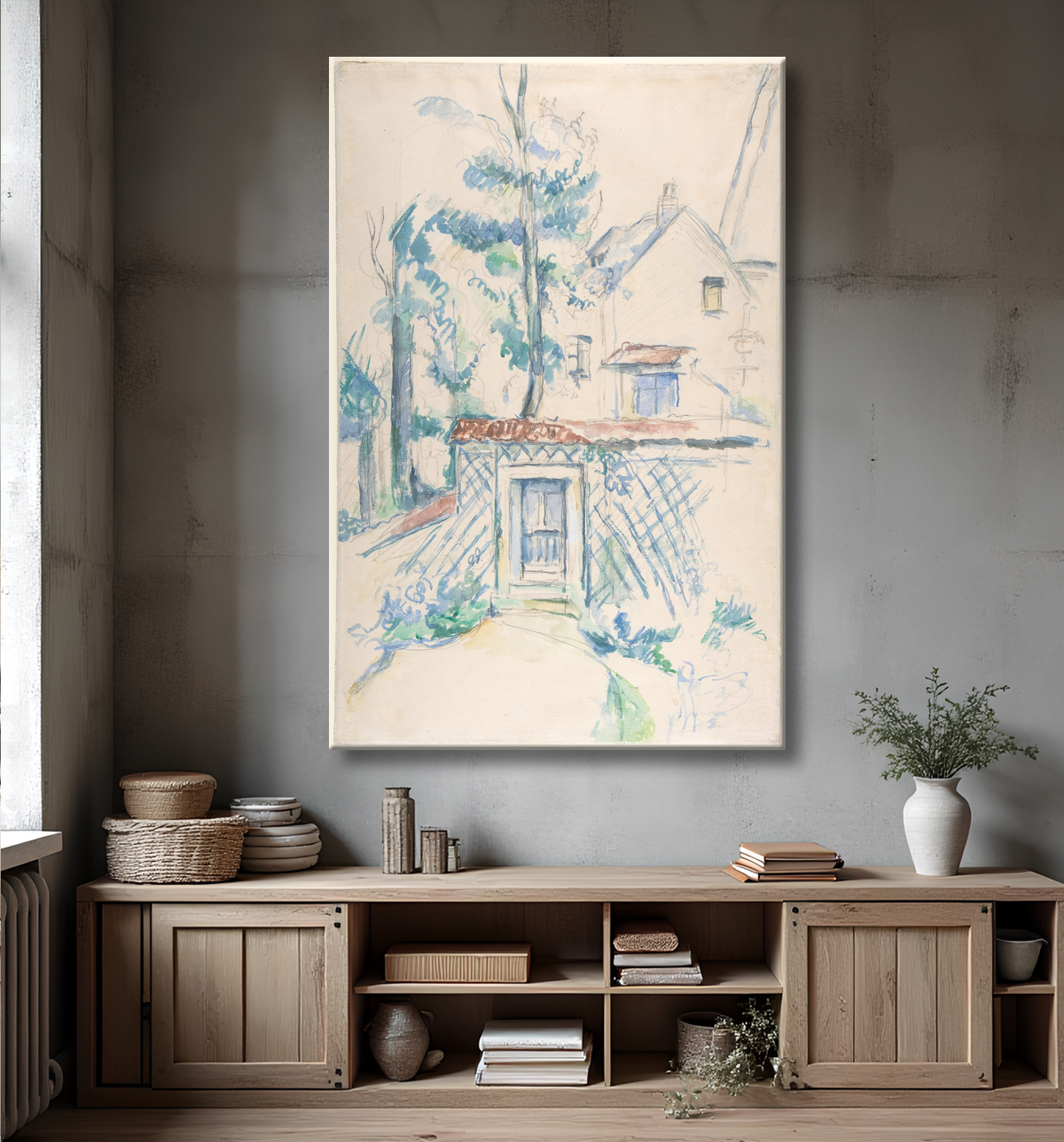 Reproduction Entrée d'un jardin de Paul Cézanne avec decor