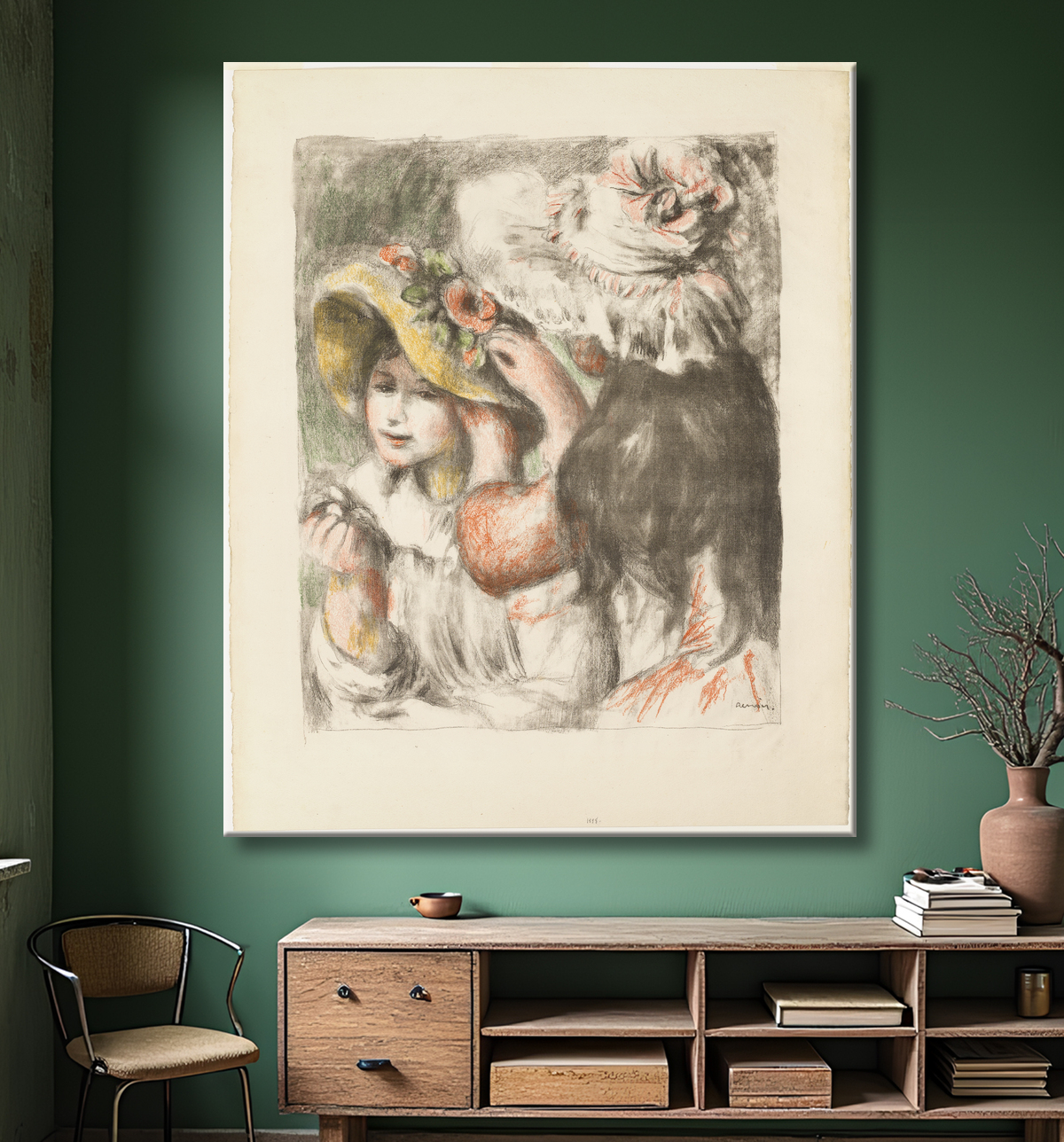 Reproduction Épingler le chapeau de Pierre-Auguste Renoir avec decor