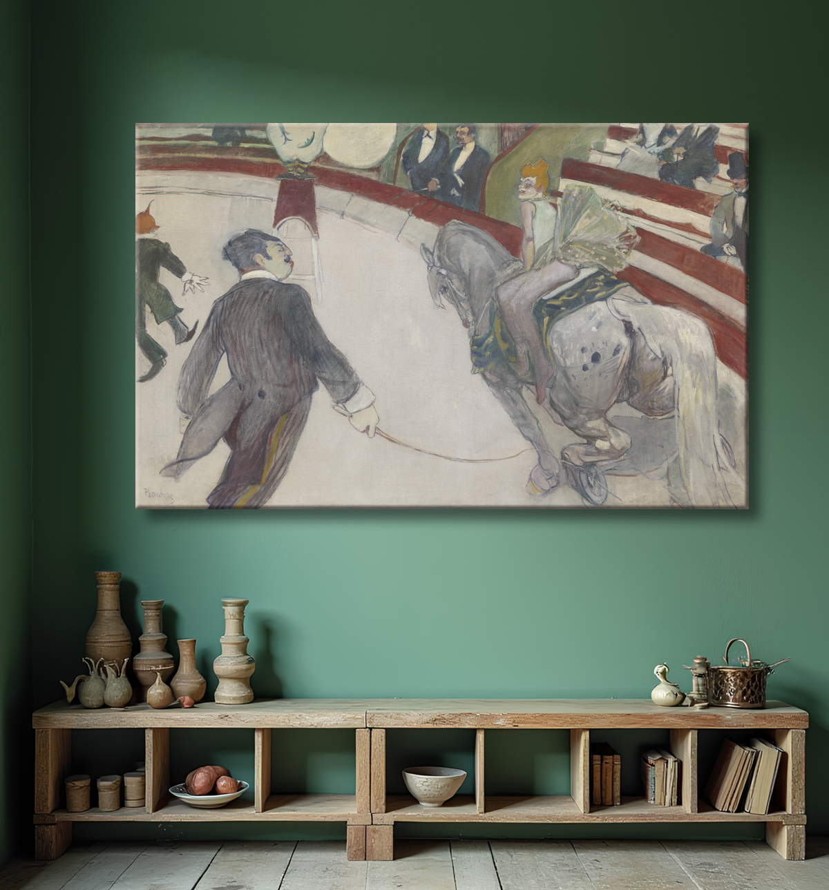 Reproduction Equestrienne (Au Cirque Fernando) de Henri de Toulouse-Lautrec avec decor