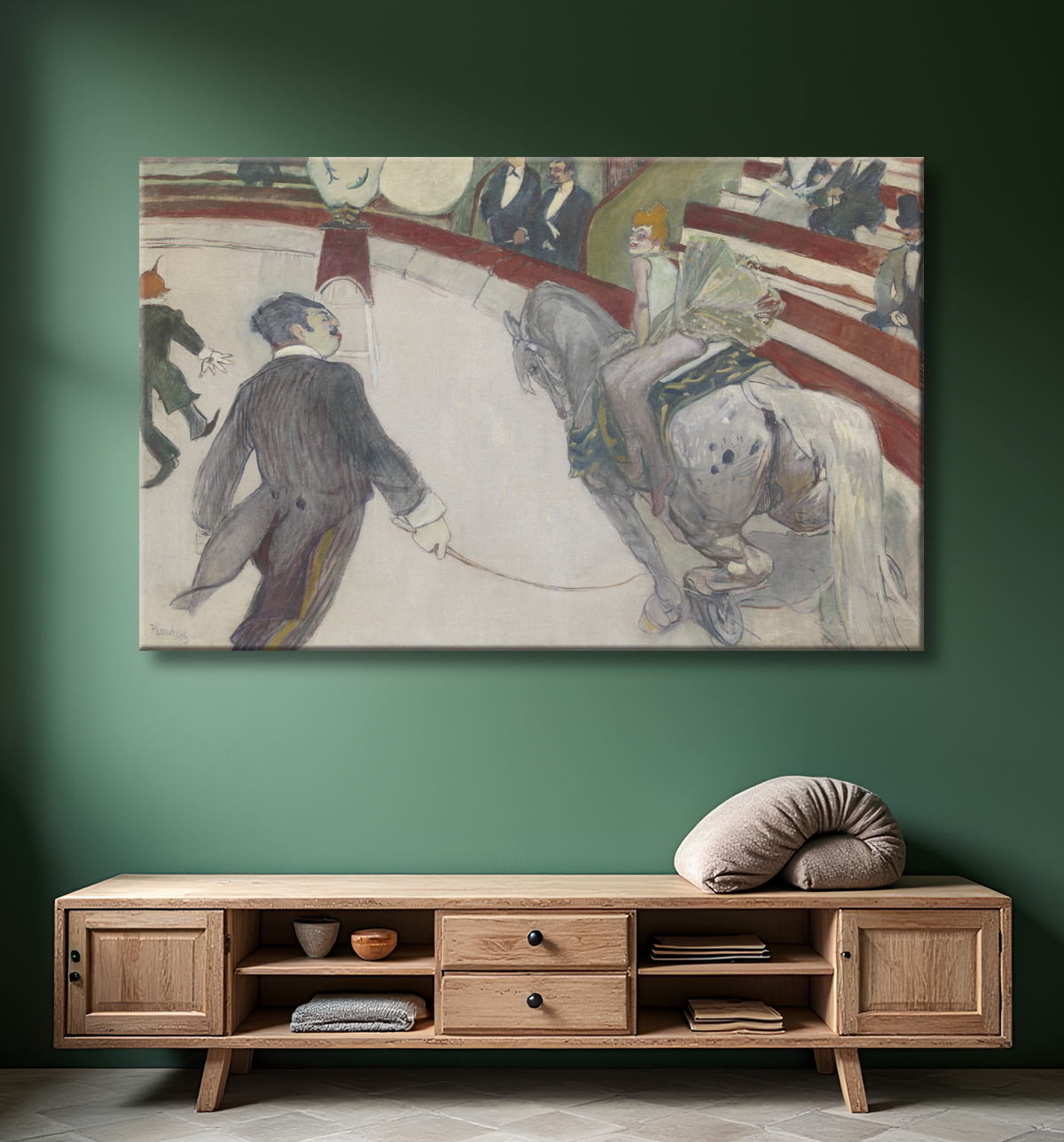 Reproduction Equestrienne (Au Cirque Fernando) de Henri de Toulouse-Lautrec avec decor