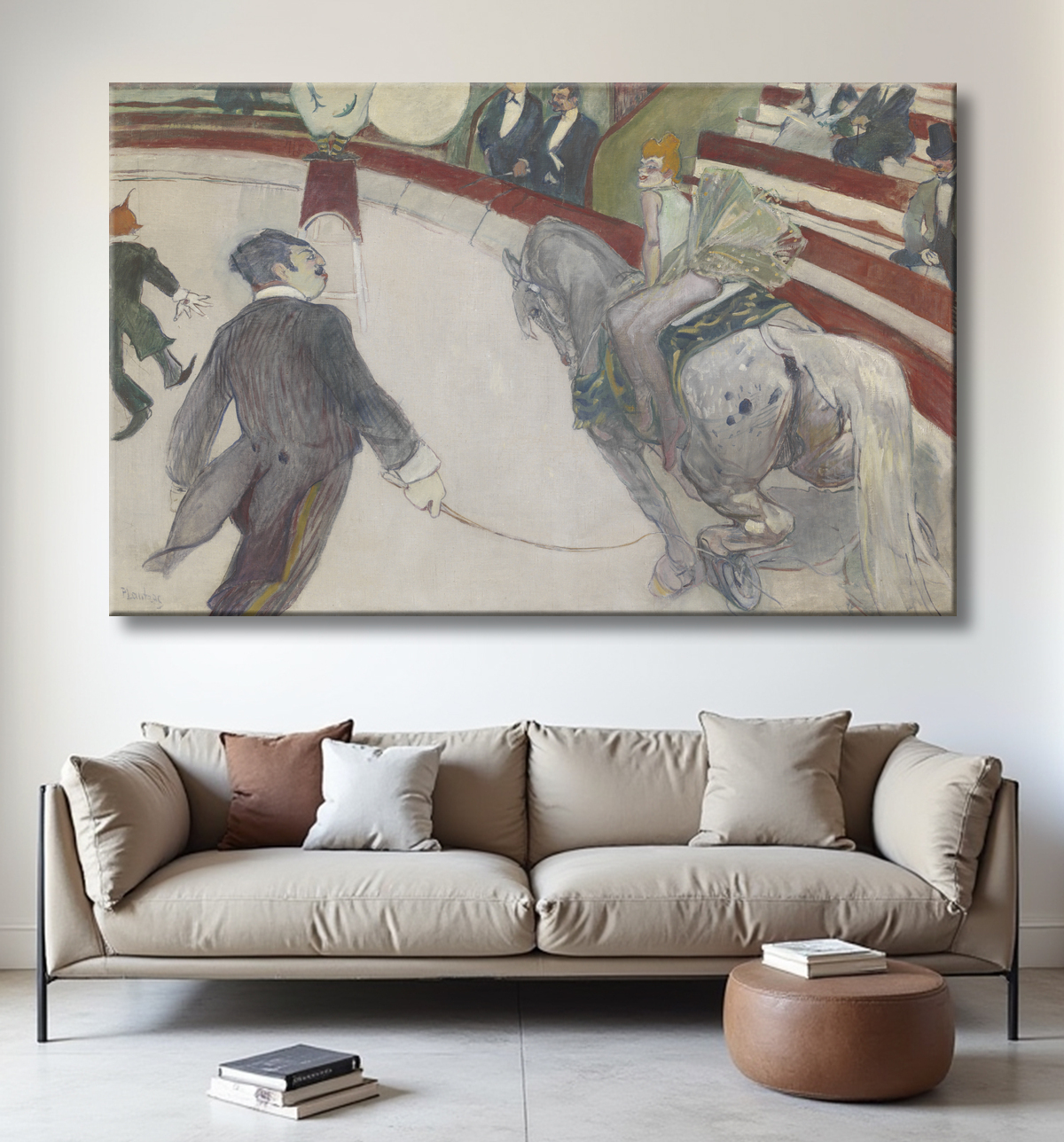 Reproduction Equestrienne (Au Cirque Fernando) de Henri de Toulouse-Lautrec avec decor