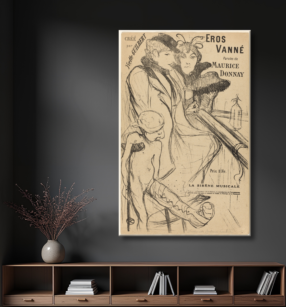 Reproduction Éros vanné de Henri de Toulouse-Lautrec avec decor