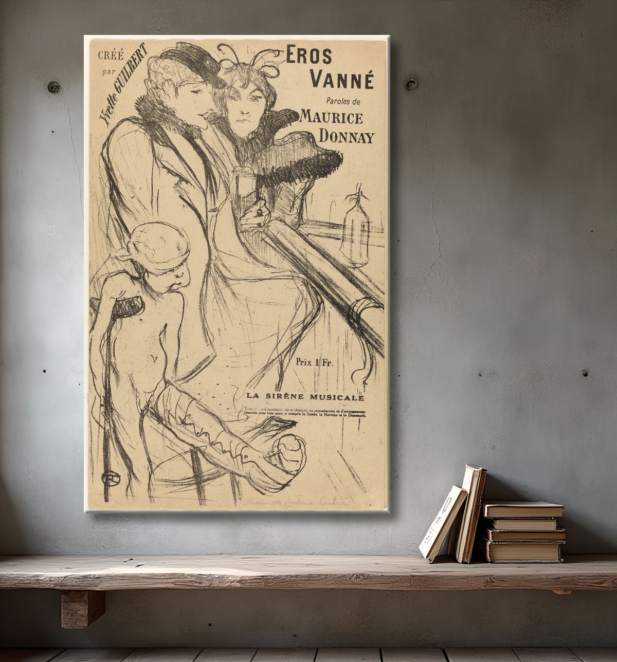 Reproduction Éros vanné de Henri de Toulouse-Lautrec avec decor