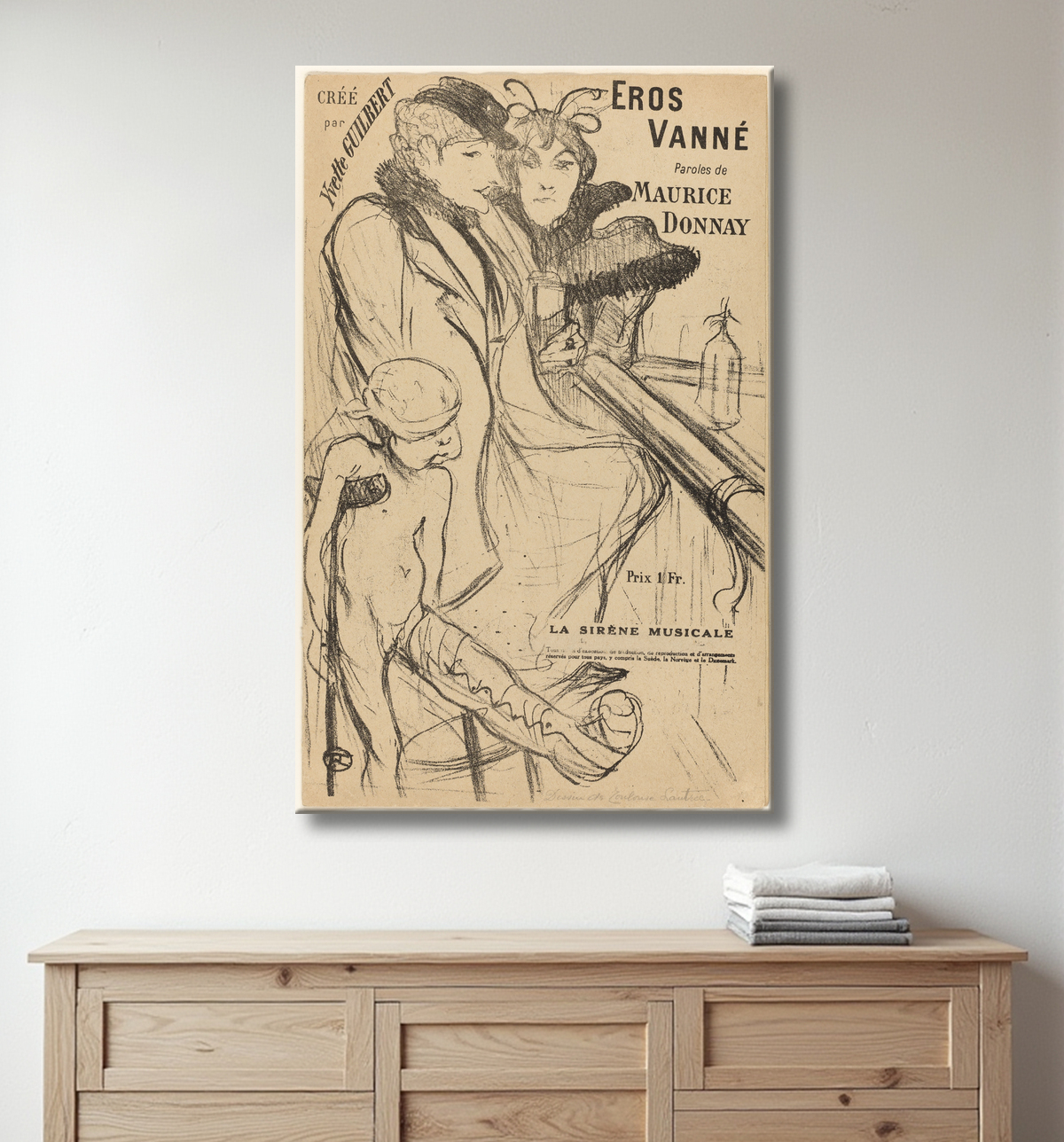 Reproduction Éros vanné de Henri de Toulouse-Lautrec avec decor