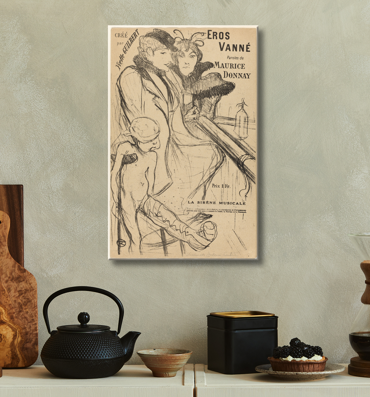 Reproduction Éros vanné de Henri de Toulouse-Lautrec avec decor