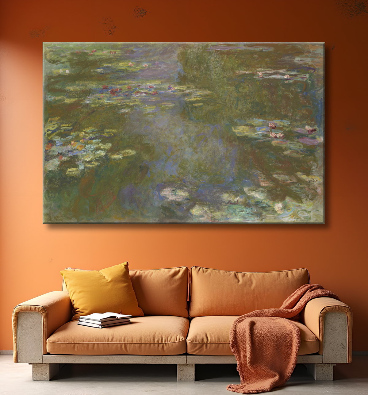 Reproduction Étang aux nénuphars de Claude Monet avec decor