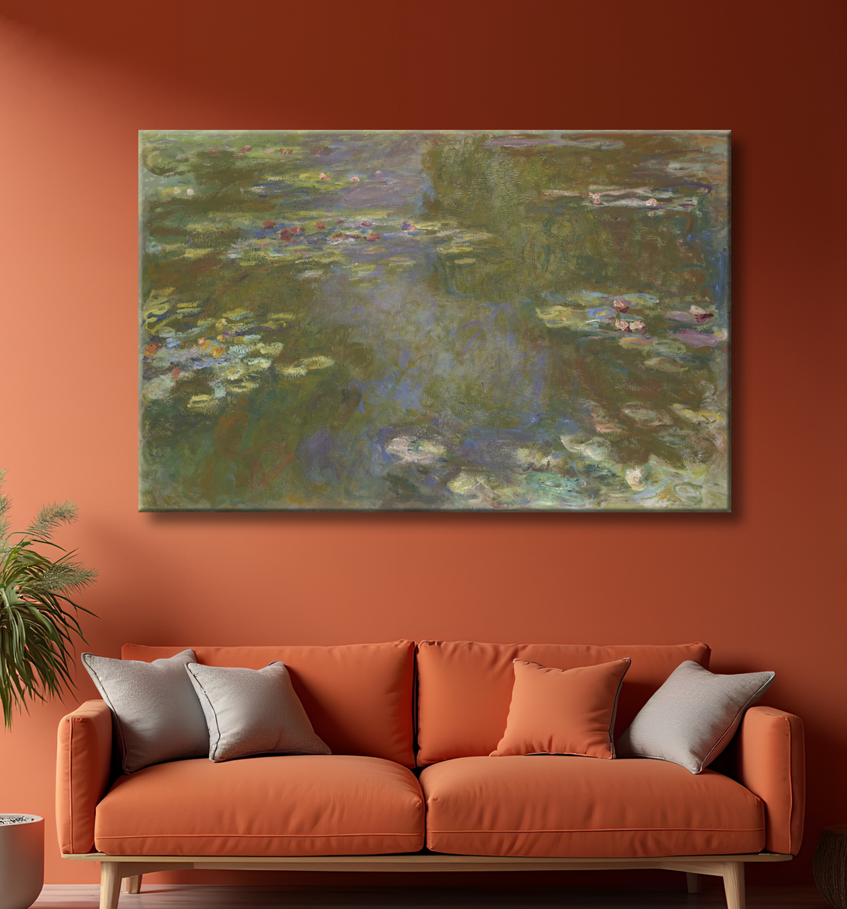 Reproduction Étang aux nénuphars de Claude Monet avec decor