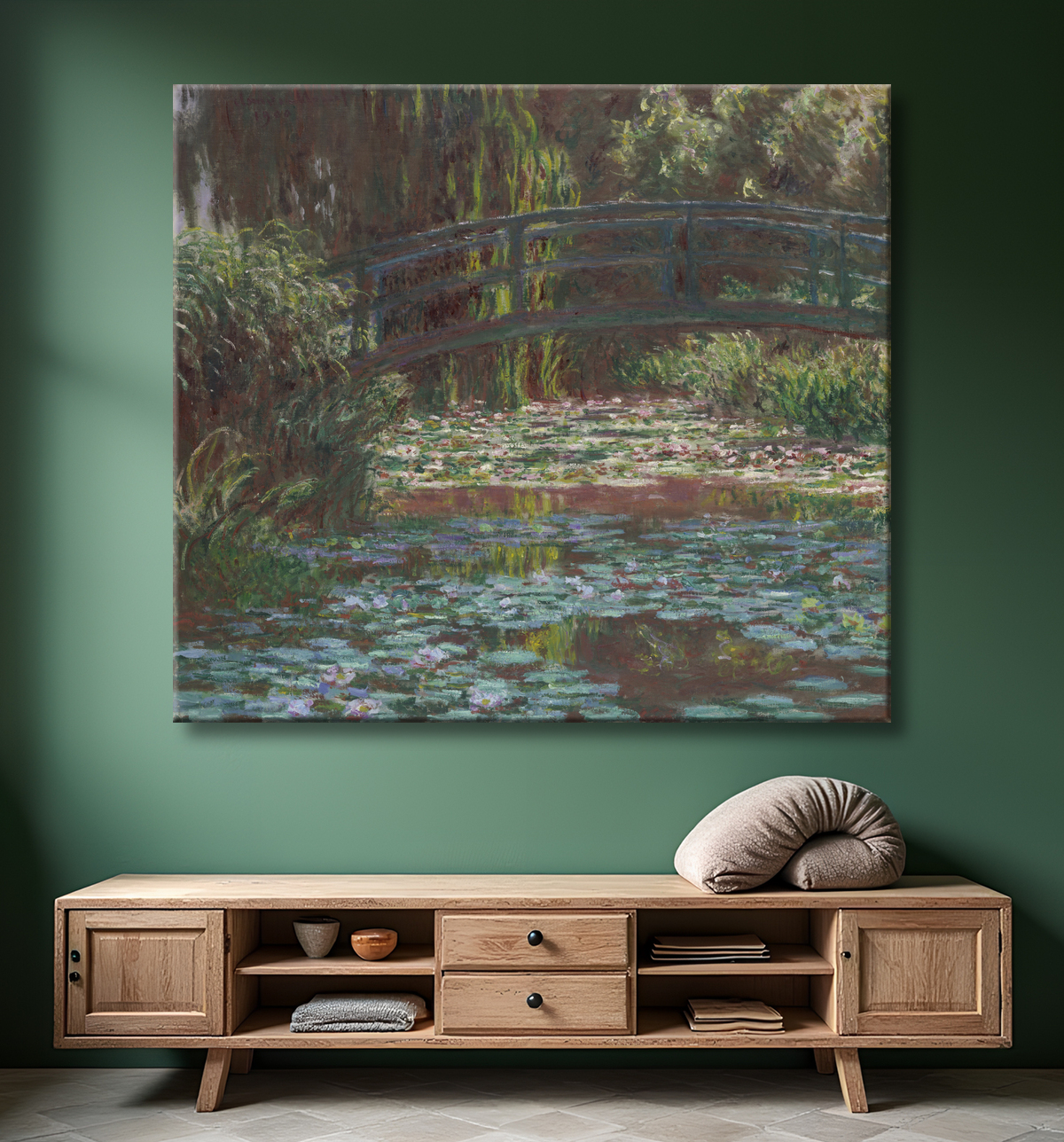 Reproduction Étang aux nénuphars de Claude Monet avec decor