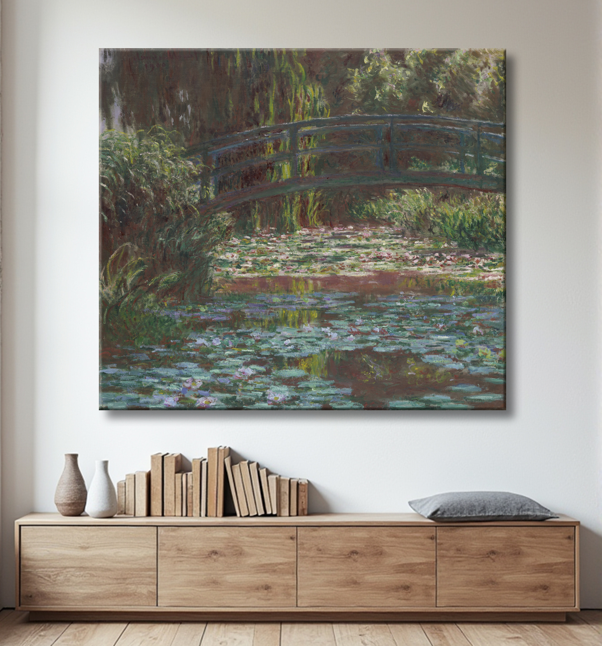 Reproduction Étang aux nénuphars de Claude Monet avec decor
