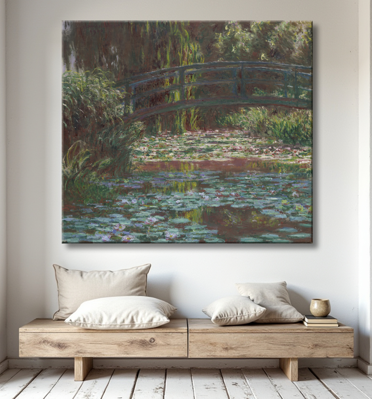 Reproduction Étang aux nénuphars de Claude Monet avec decor