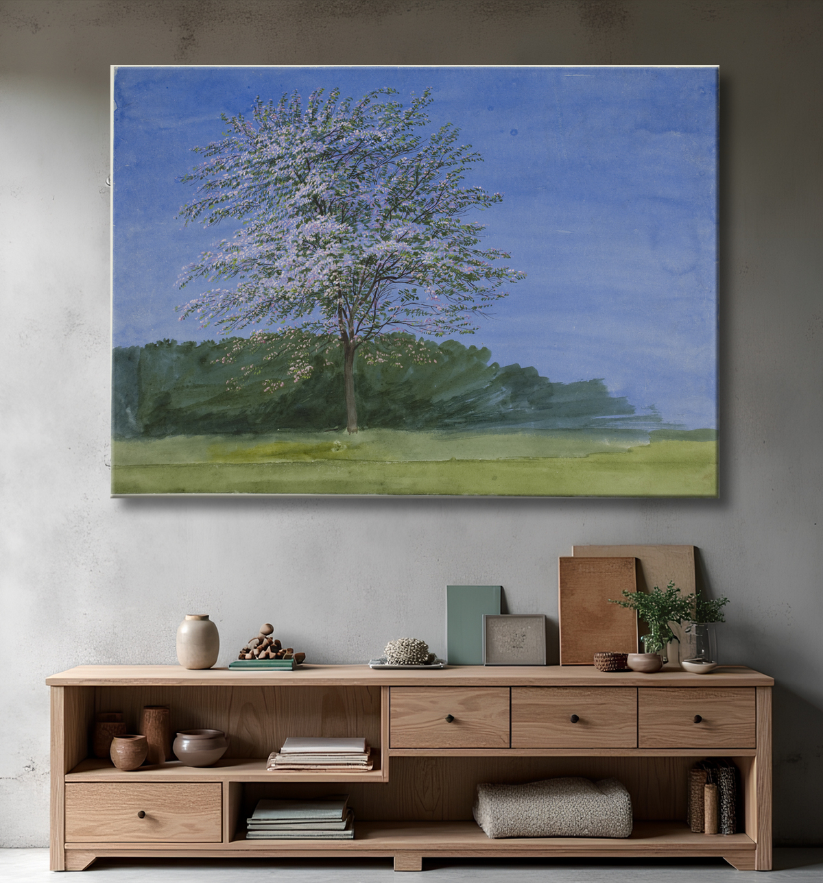 Reproduction Étude d'un arbre en fleurs de William Turner avec decor