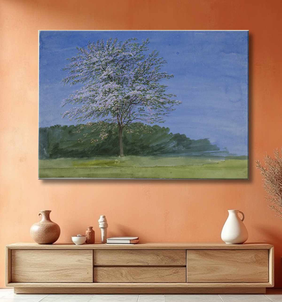 Reproduction Étude d'un arbre en fleurs de William Turner avec decor