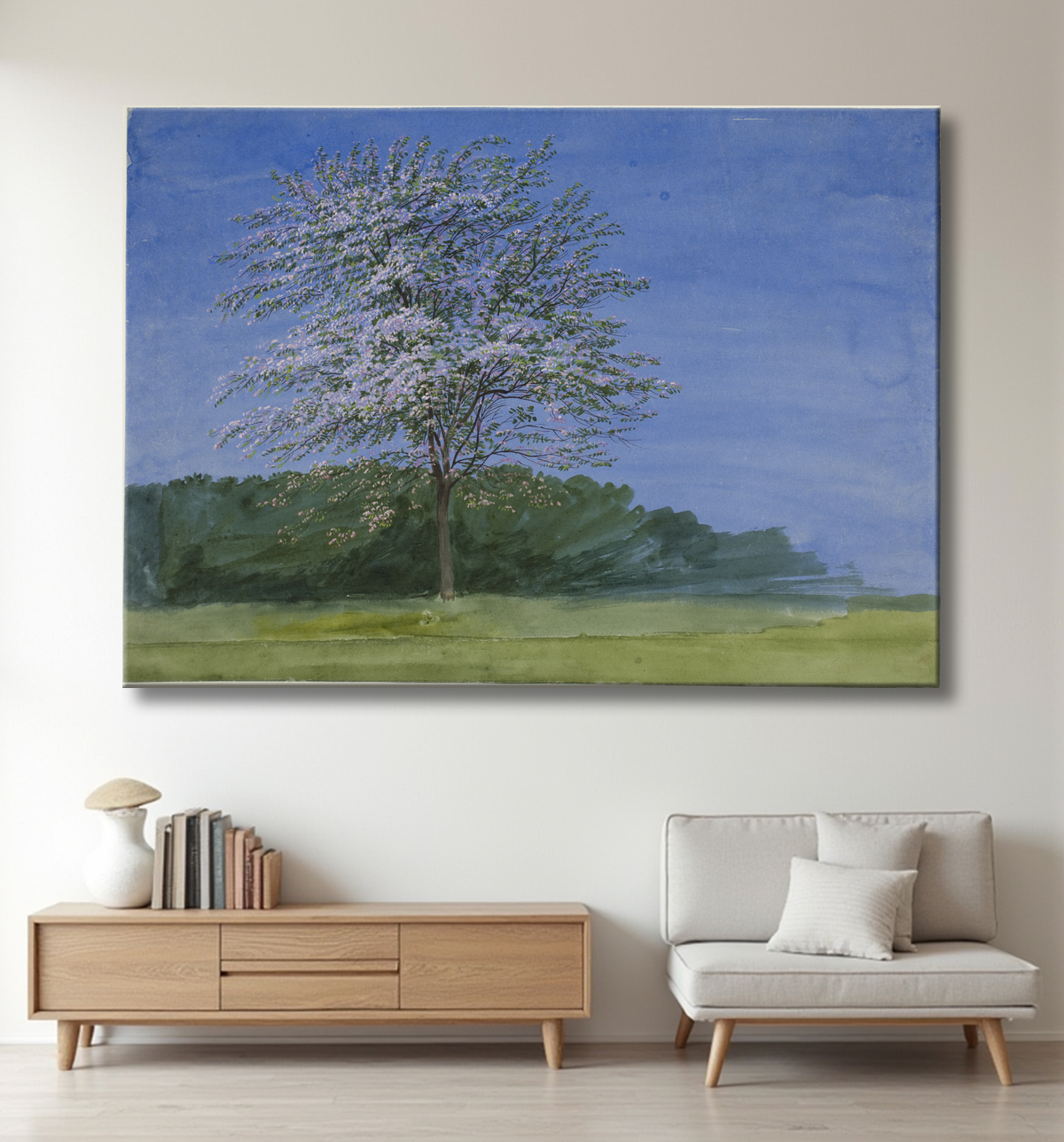 Reproduction Étude d'un arbre en fleurs de William Turner avec decor