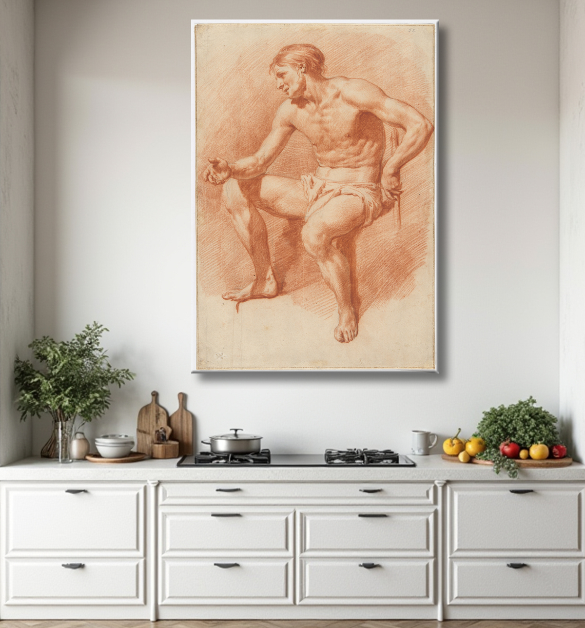 Reproduction Étude d'un nu masculin de Adriaen van de Velde avec decor