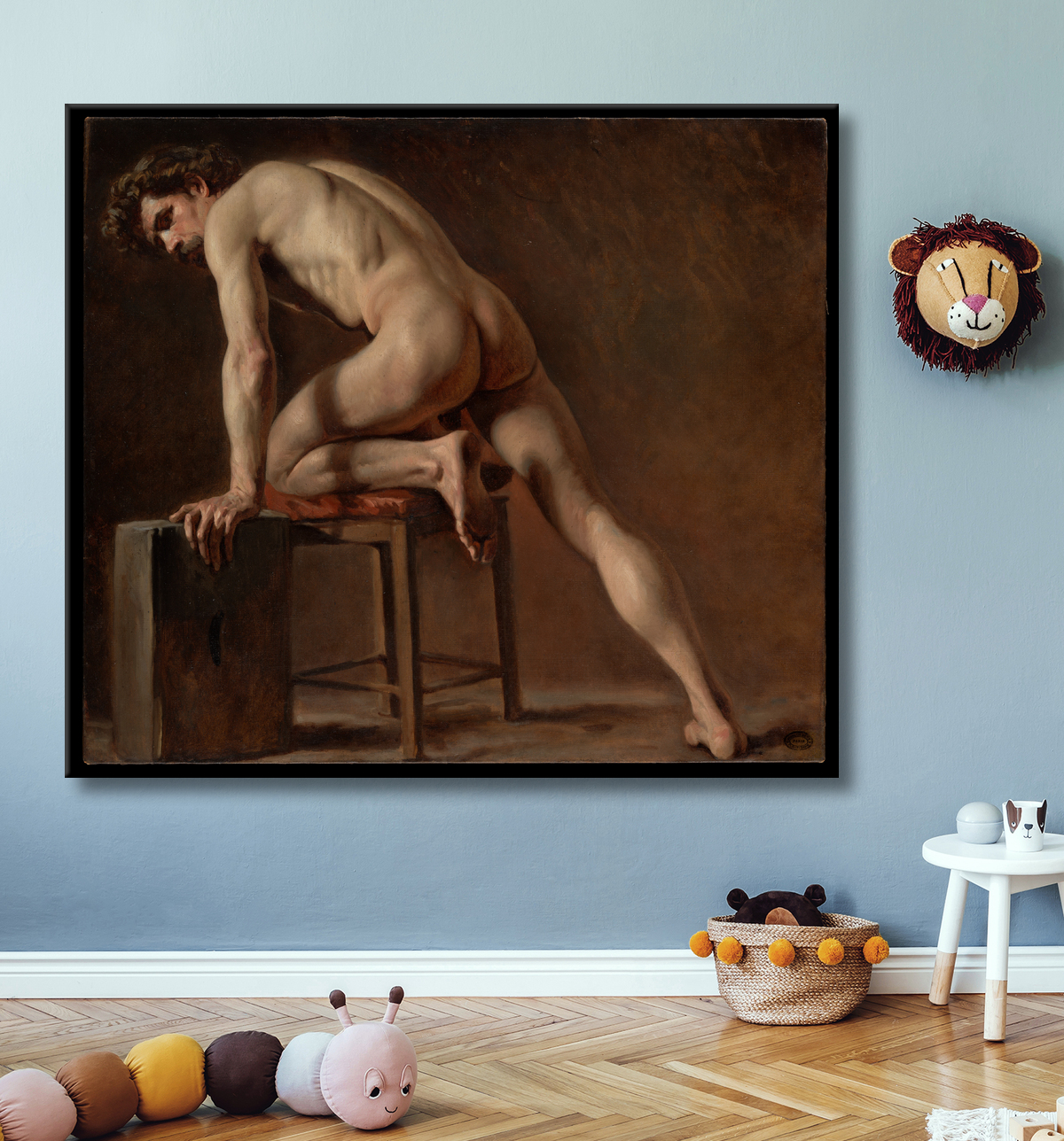 Reproduction Étude d'un homme nu de Gustave Courbet avec decor