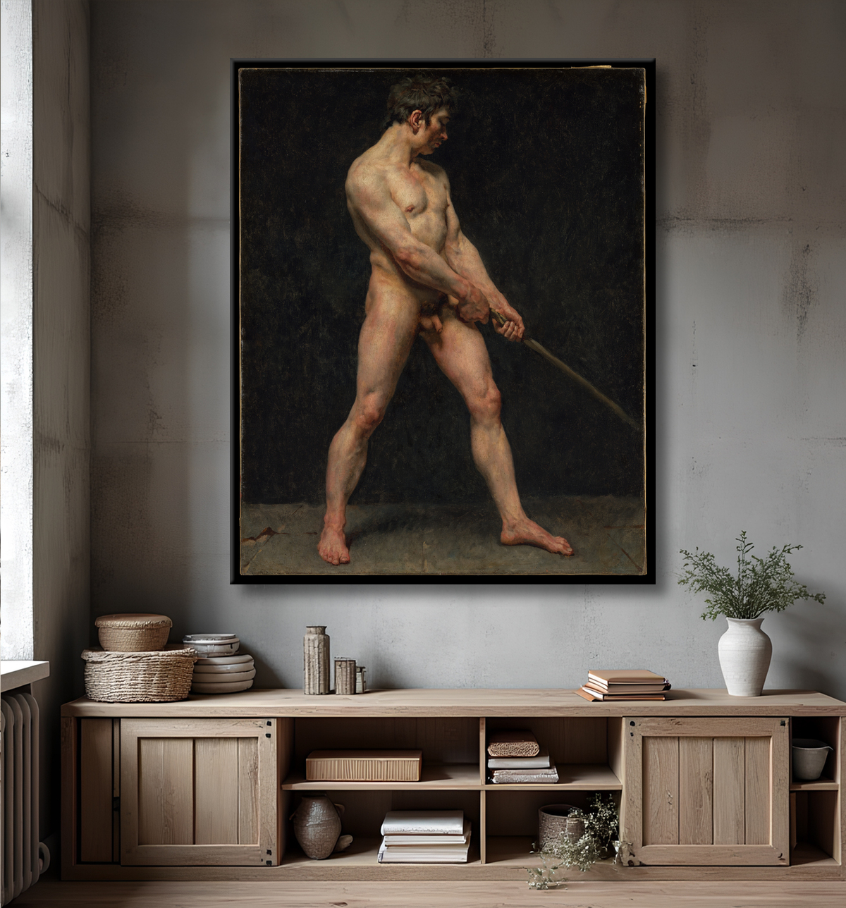 Reproduction Étude d'un homme nu de Pierre Narcisse Guérin avec decor