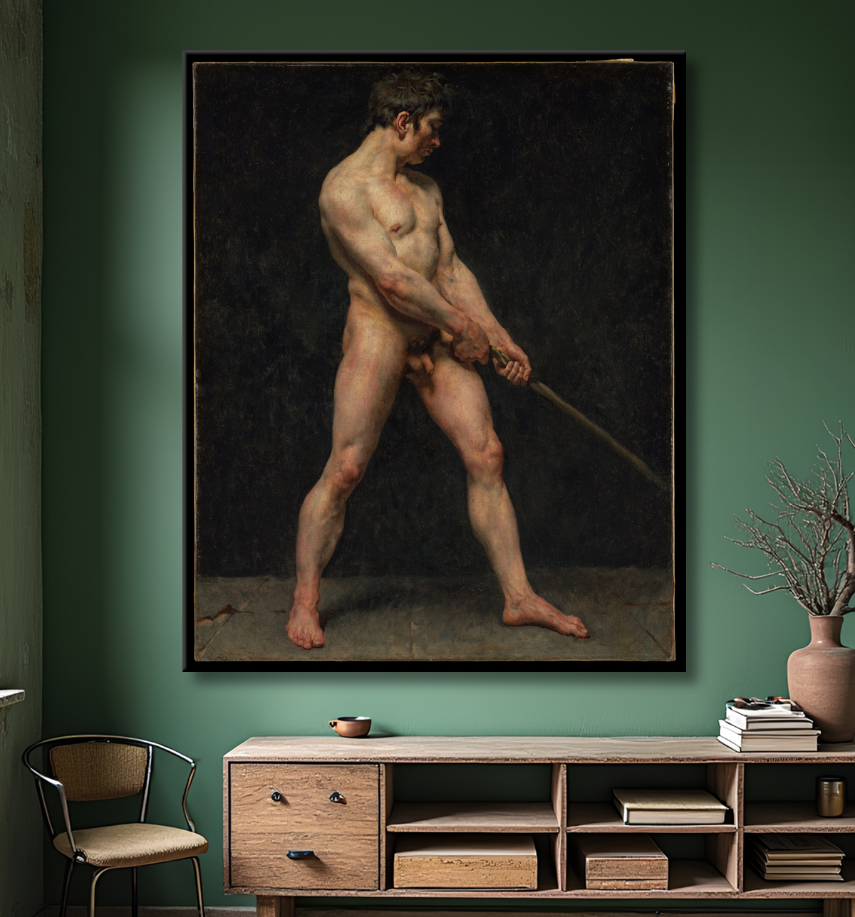 Reproduction Étude d'un homme nu de Pierre Narcisse Guérin avec decor