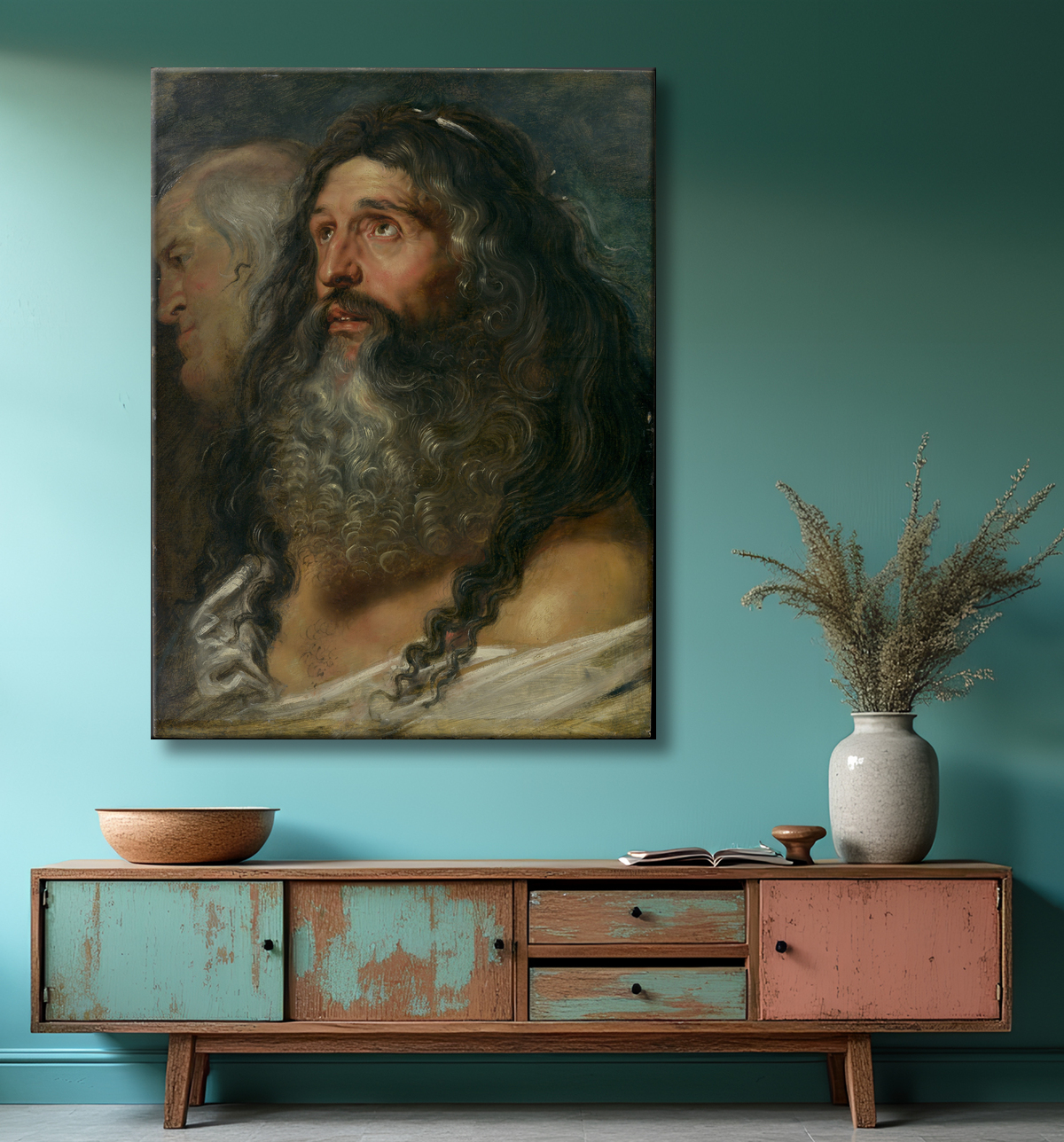 Reproduction Étude de deux têtes de Peter Paul Rubens avec decor