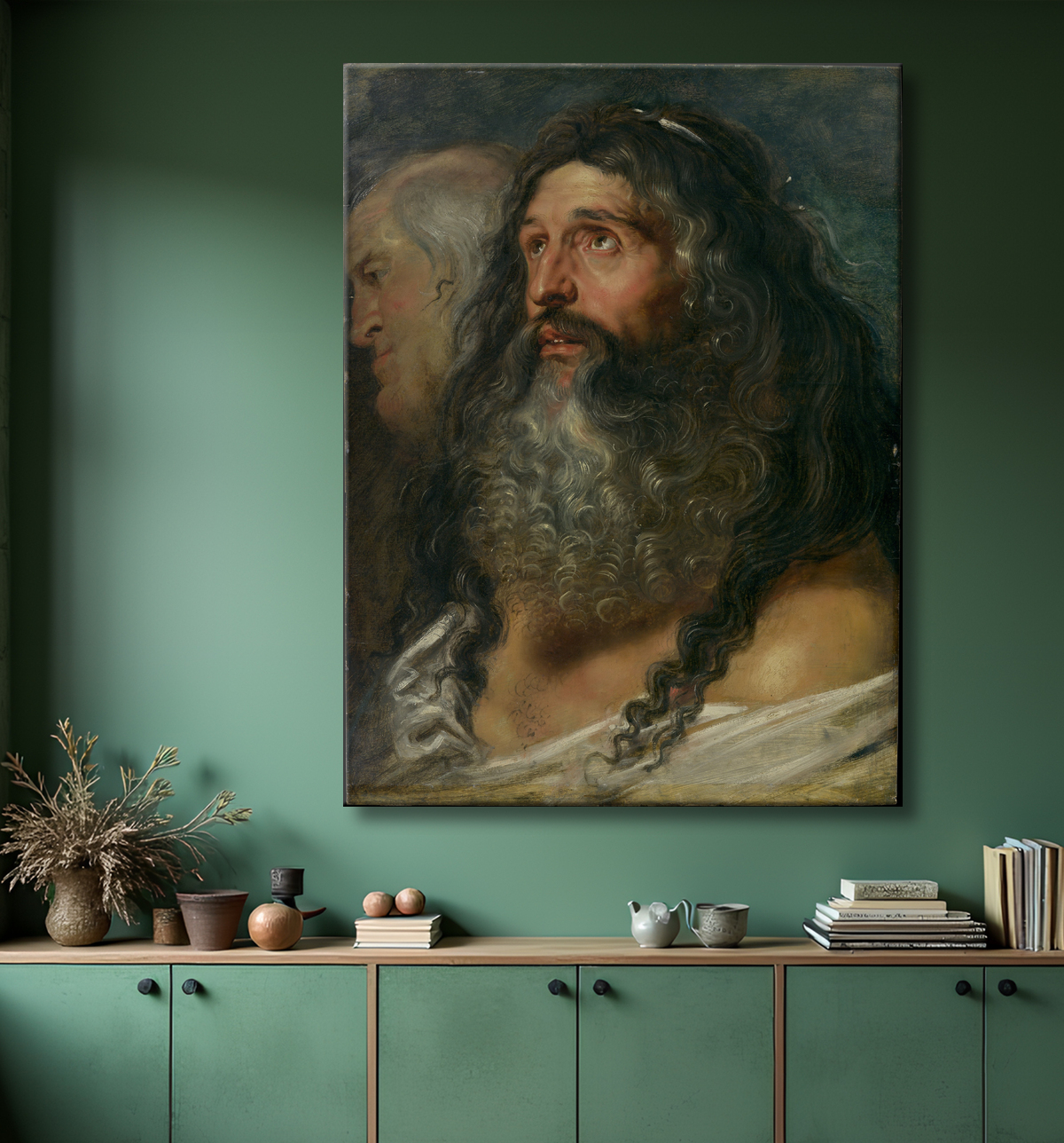 Reproduction Étude de deux têtes de Peter Paul Rubens avec decor