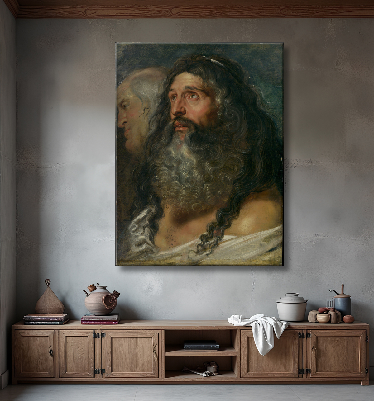 Reproduction Étude de deux têtes de Peter Paul Rubens avec decor