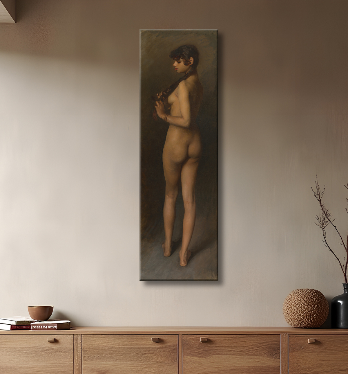 Reproduction Étude de la vie (étude d'une fille égyptienne) de John Singer Sargent avec decor