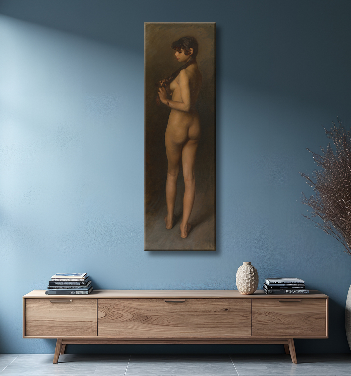 Reproduction Étude de la vie (étude d'une fille égyptienne) de John Singer Sargent avec decor