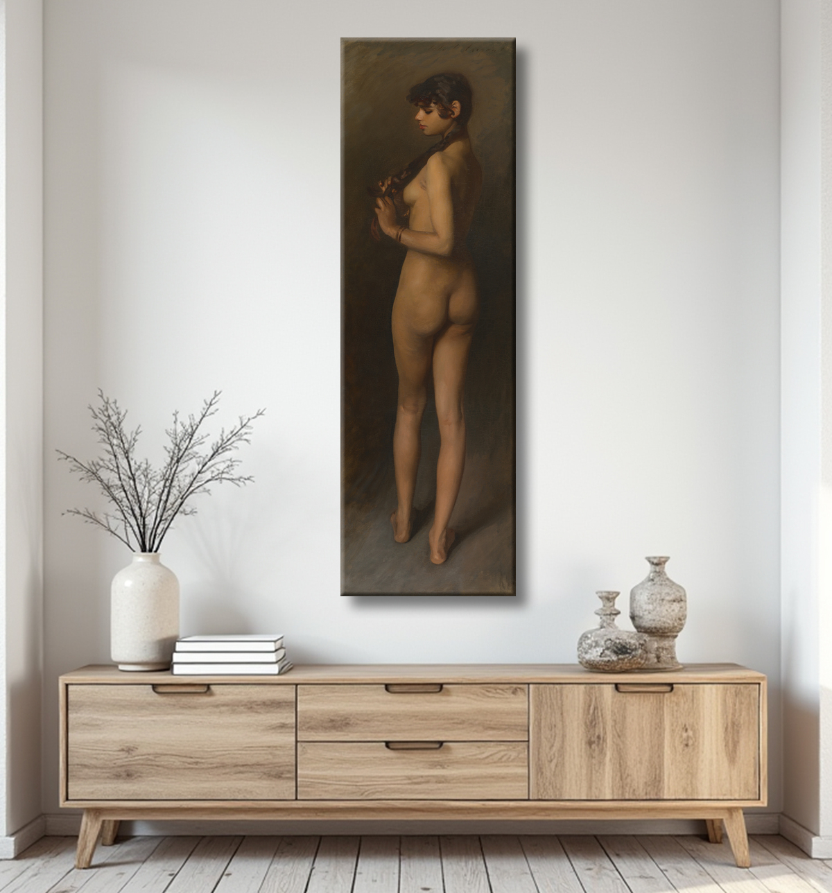 Reproduction Étude de la vie (étude d'une fille égyptienne) de John Singer Sargent avec decor