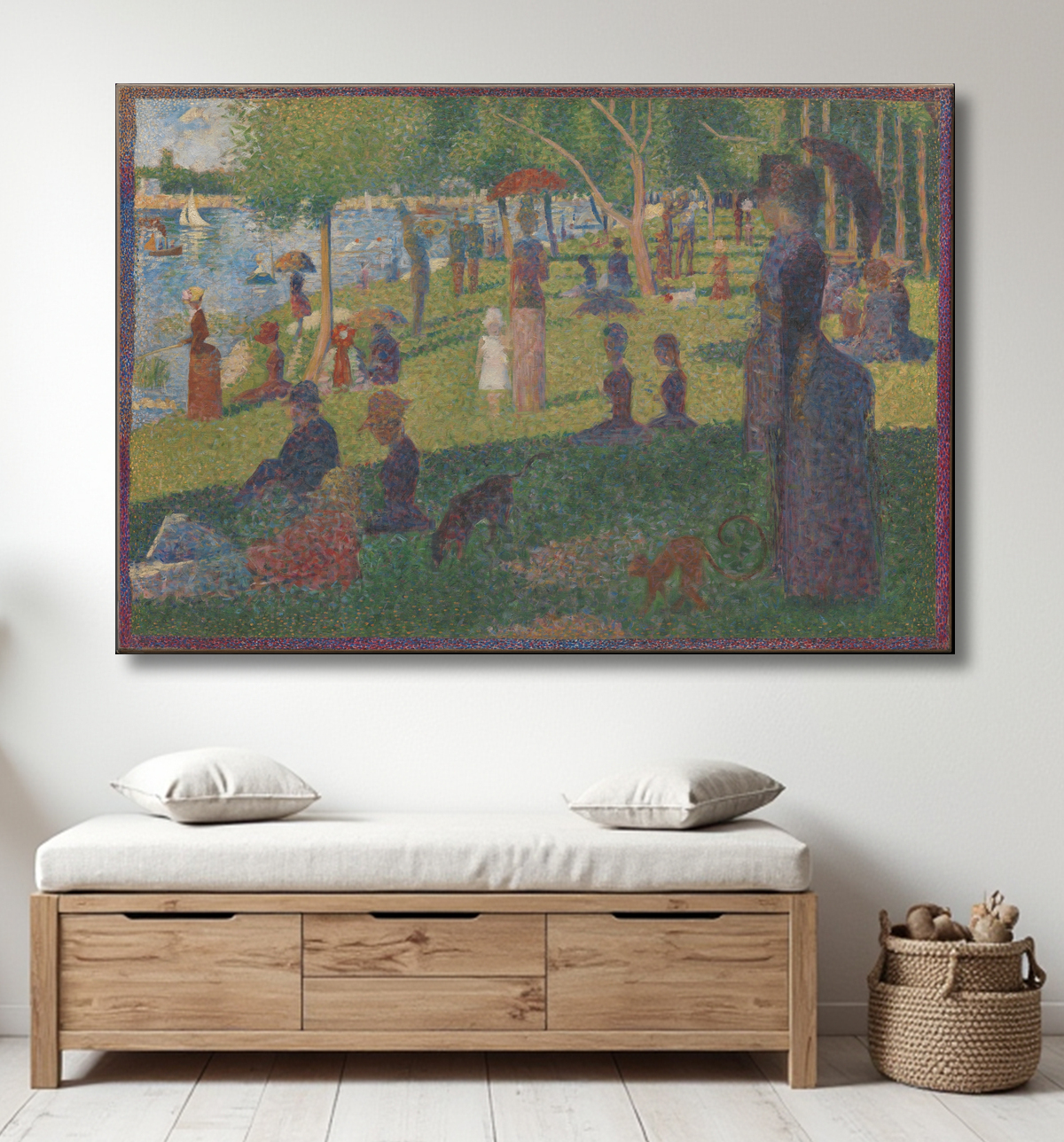 Reproduction Étude pour "Un dimanche sur La Grande Jatte" de Georges Seurat avec decor