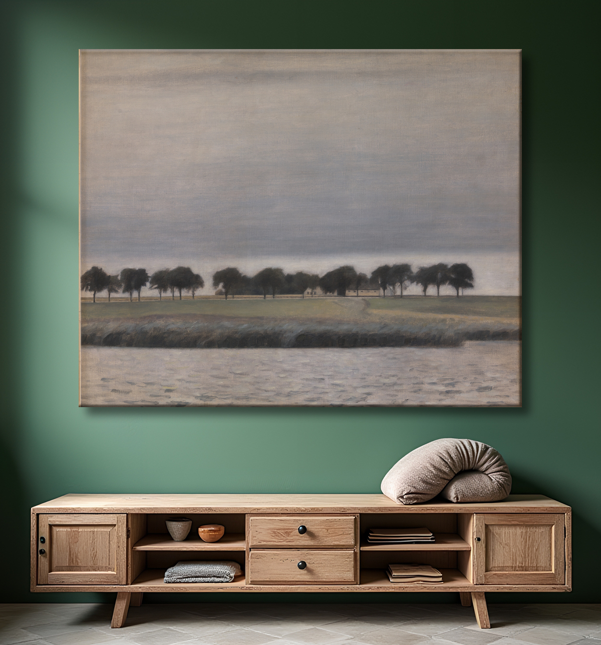 Reproduction Etude préliminaire pour "Solregn. Gentofte Sø" de Hammershøi, Vilhelm avec decor