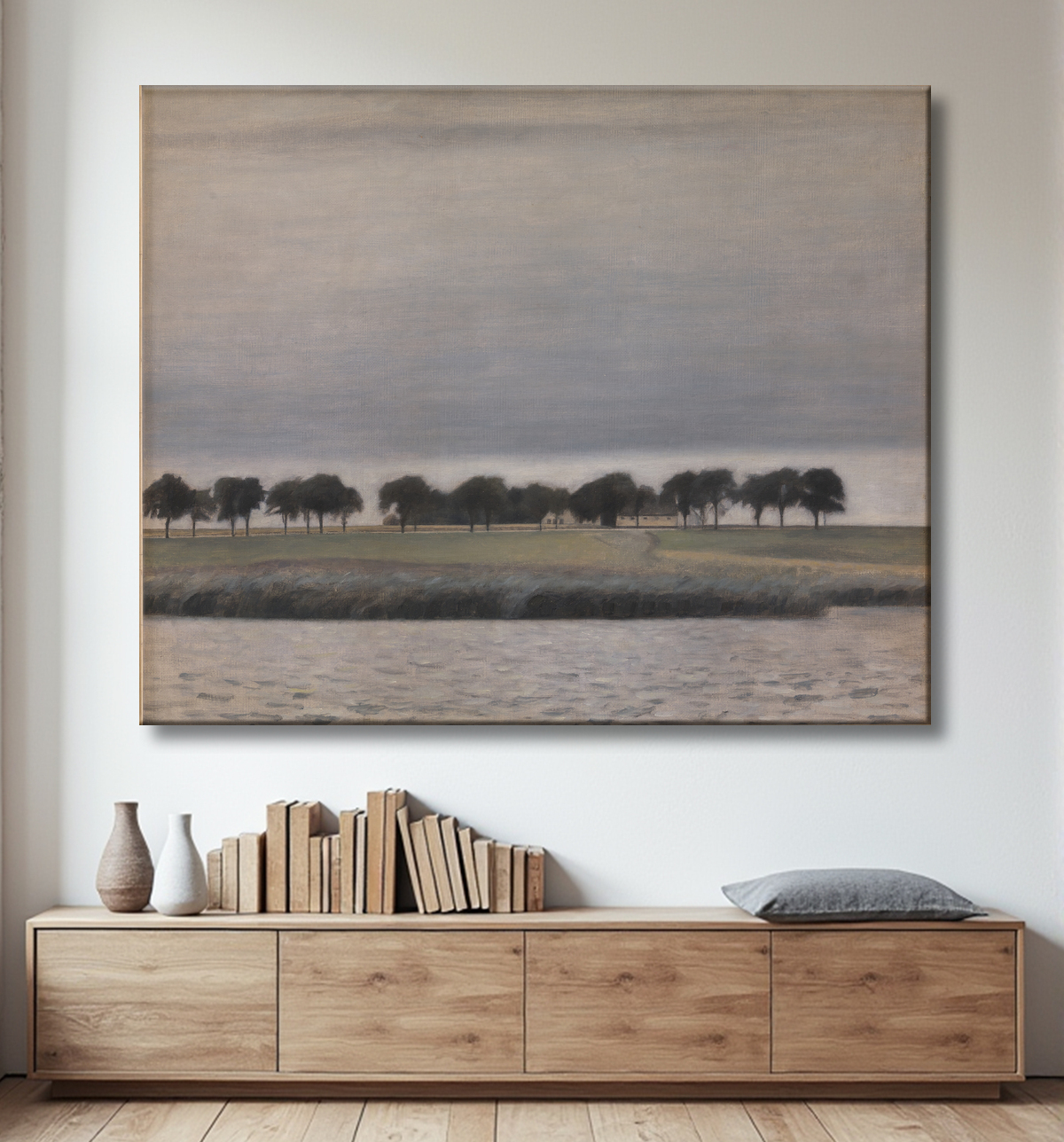 Reproduction Etude préliminaire pour "Solregn. Gentofte Sø" de Hammershøi, Vilhelm avec decor