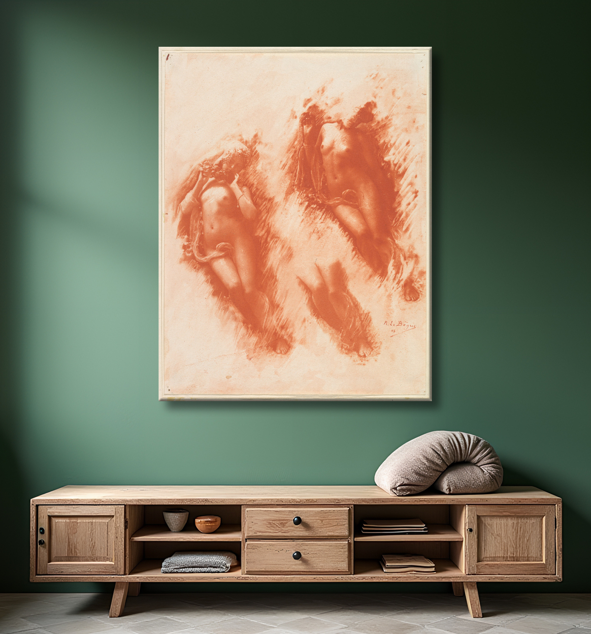 Reproduction [Étudier à Orange] de René Le Bègue avec decor