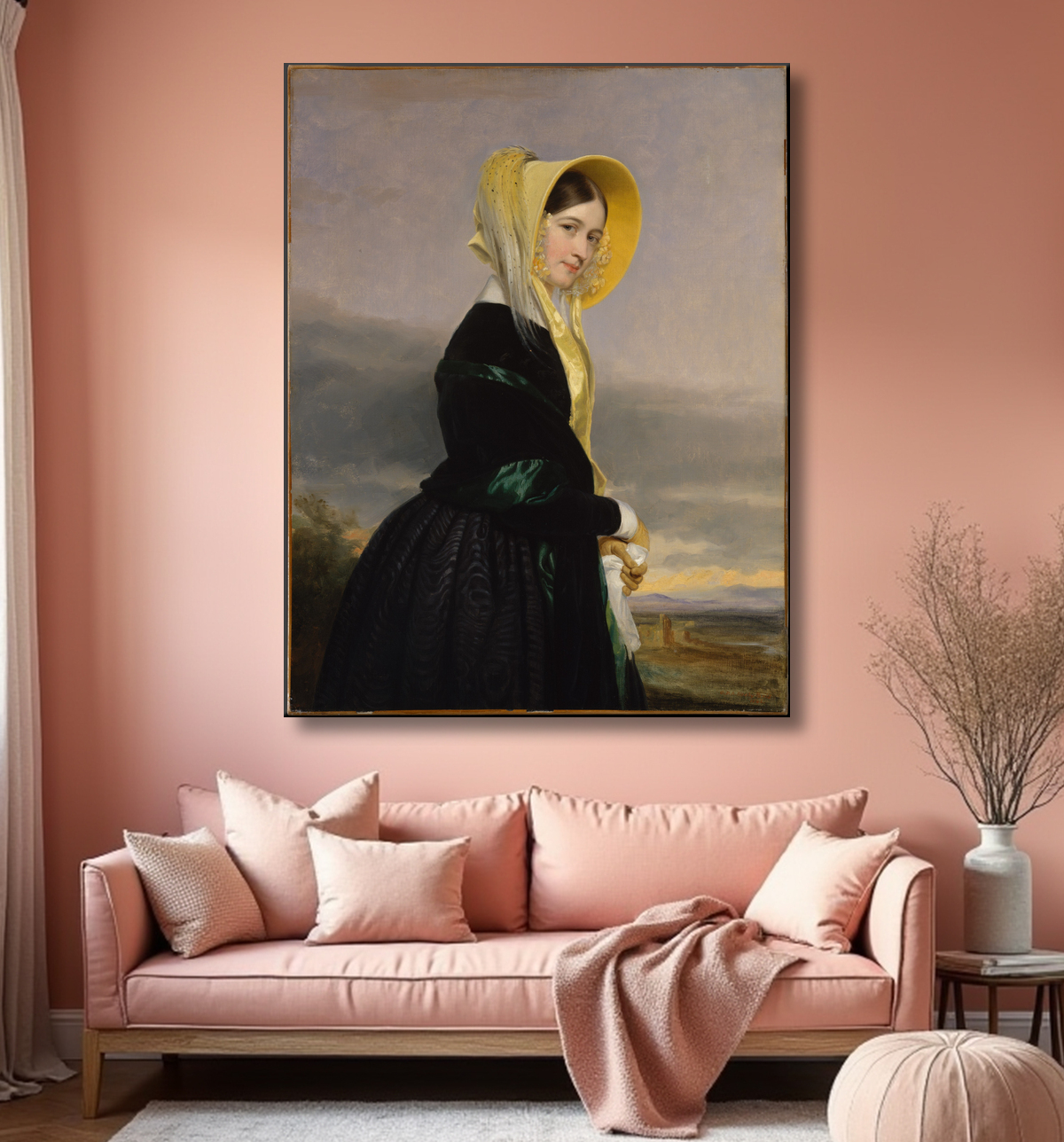 Reproduction Euphémie Blanche Van Rensselaer de George P. A. Healy avec decor