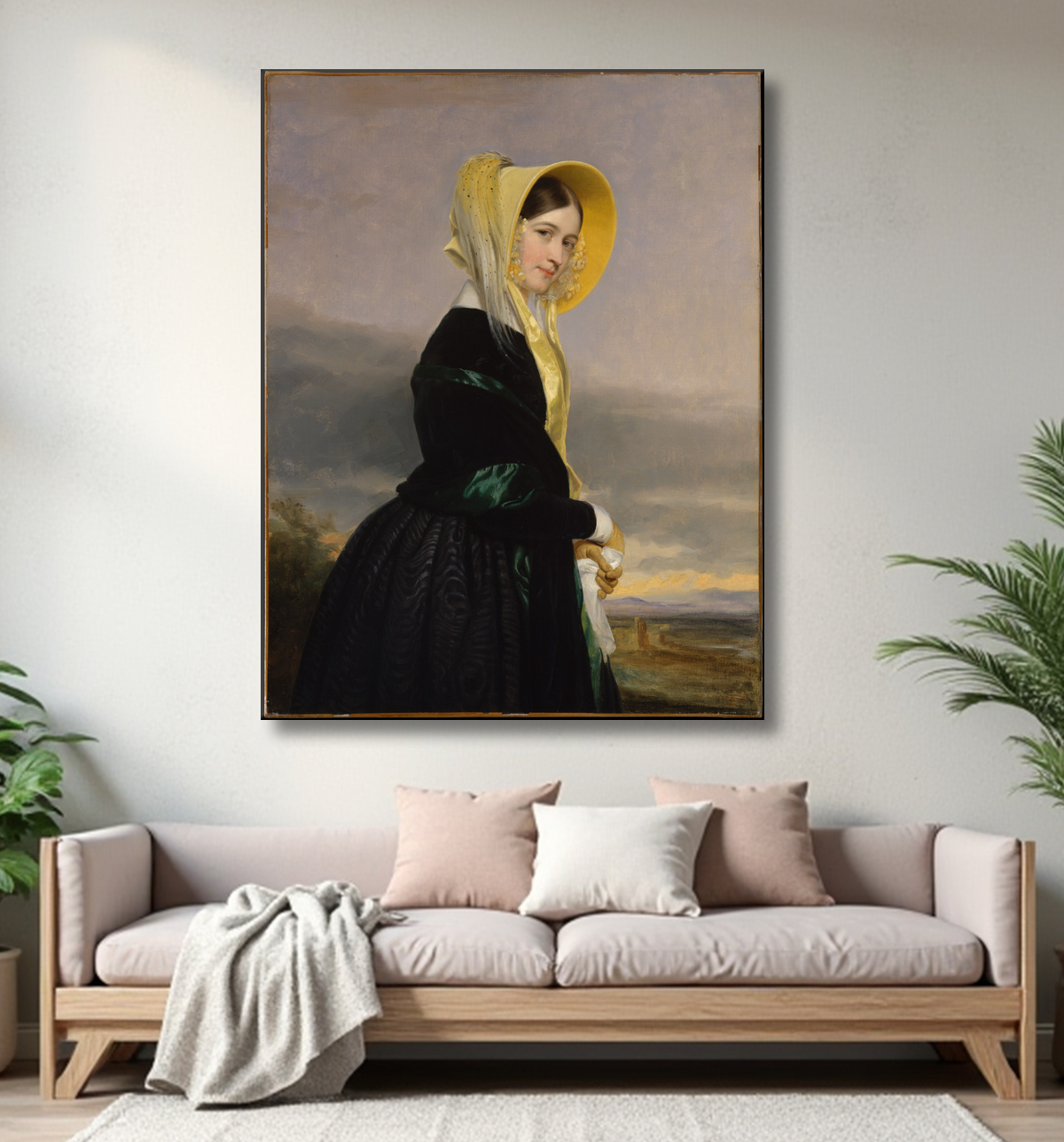 Reproduction Euphémie Blanche Van Rensselaer de George P. A. Healy avec decor