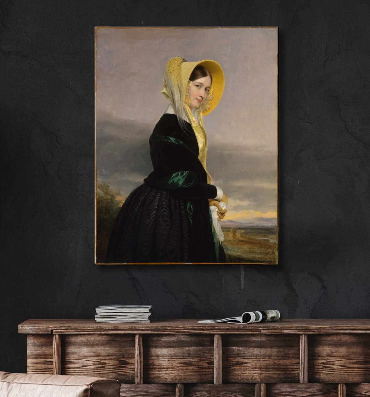 Reproduction Euphémie Blanche Van Rensselaer de George P. A. Healy avec decor